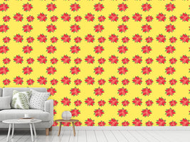 patterned-wallpaper-poinsettia-in-bloom