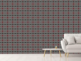 patterned-wallpaper-behind-the-ornaments