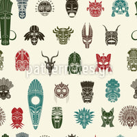 patterned-wallpaper-tribal-masks