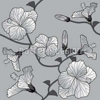 patterned-wallpaper-hibiscus-monochrome