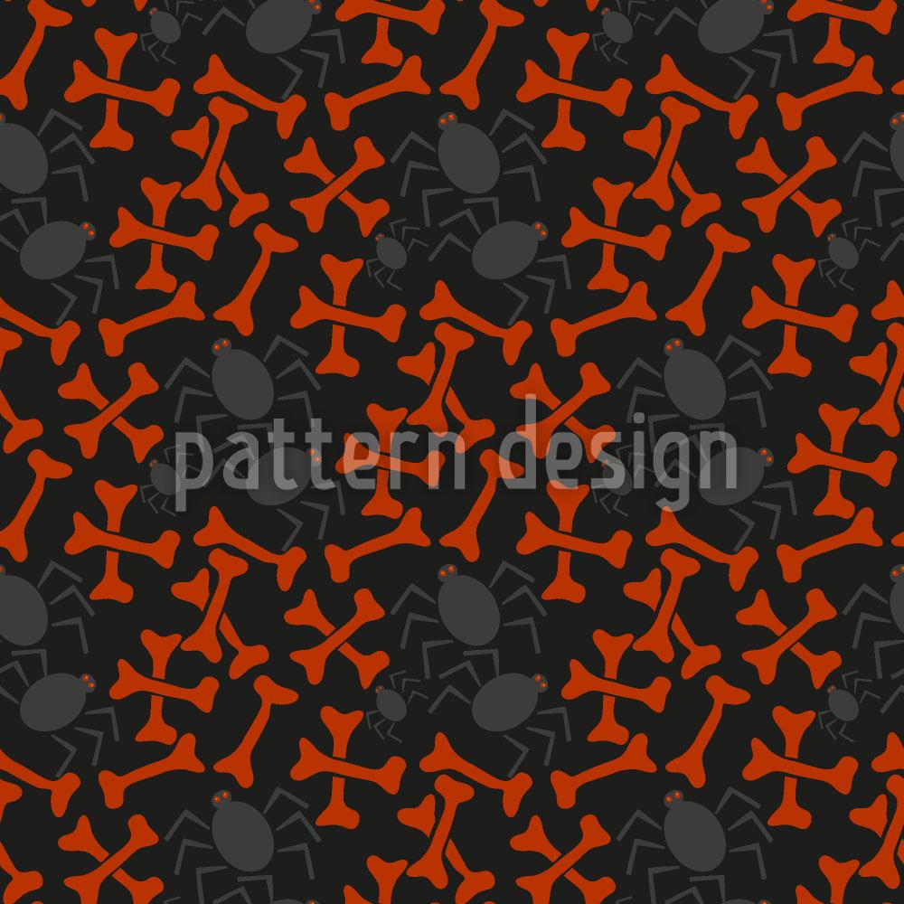 patterned-wallpaper-bones-and-spiders