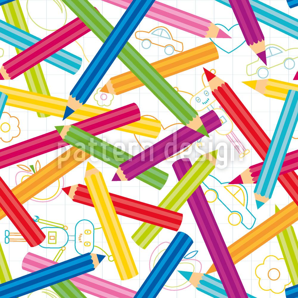 patterned-wallpaper-colored-pencils