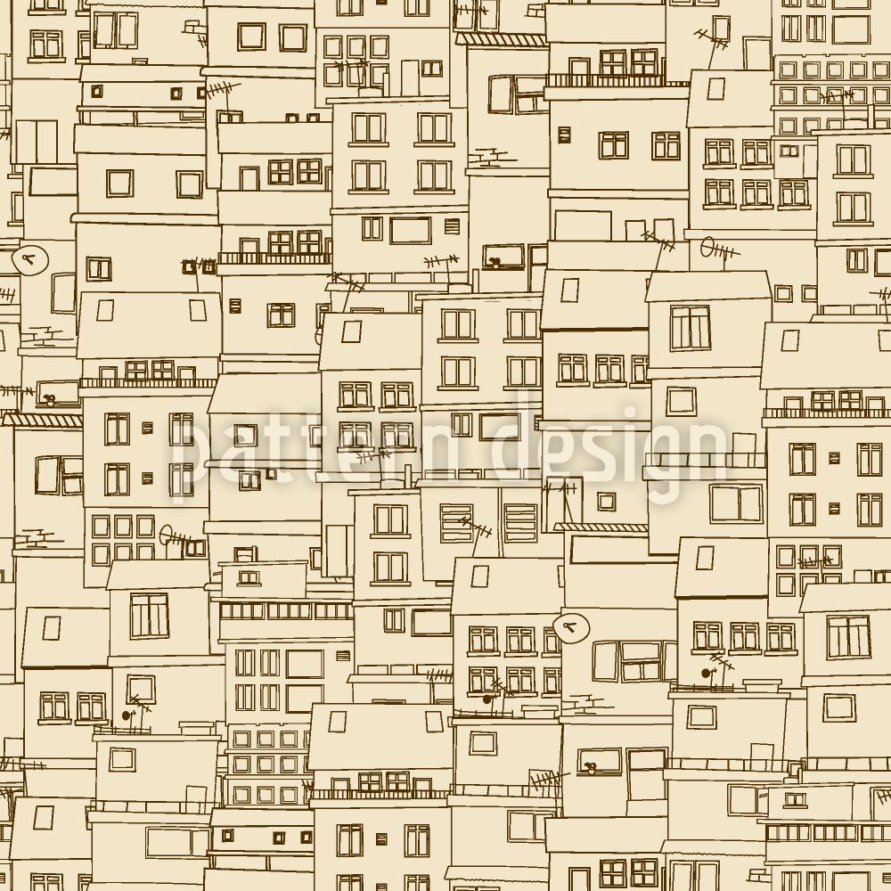 patterned-wallpaper-small-part-of-town-monochrome