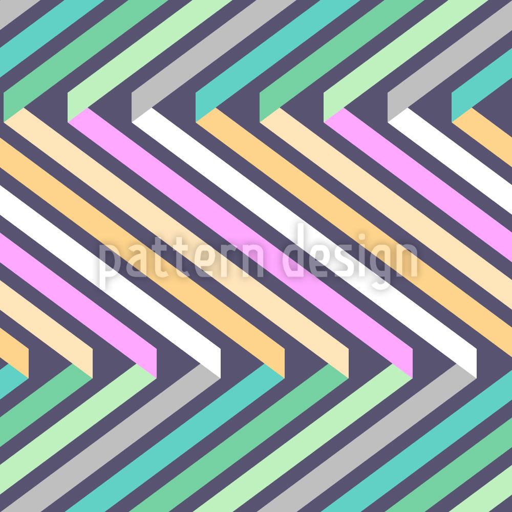 patterned-wallpaper-ribbons-in-zig-zag