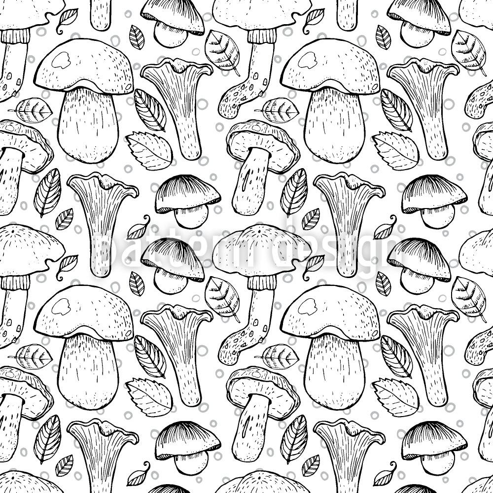 patterned-wallpaper-mushrooms