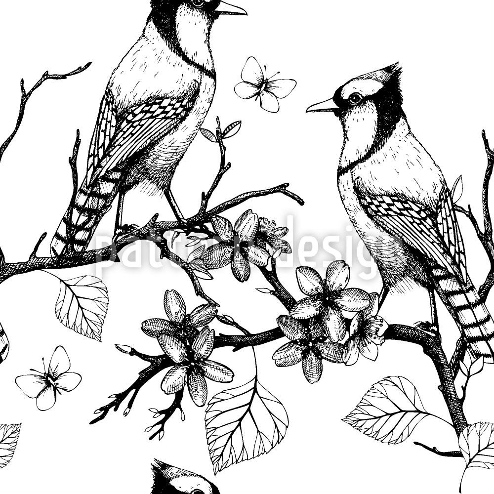 patterned-wallpaper-birds-on-branches