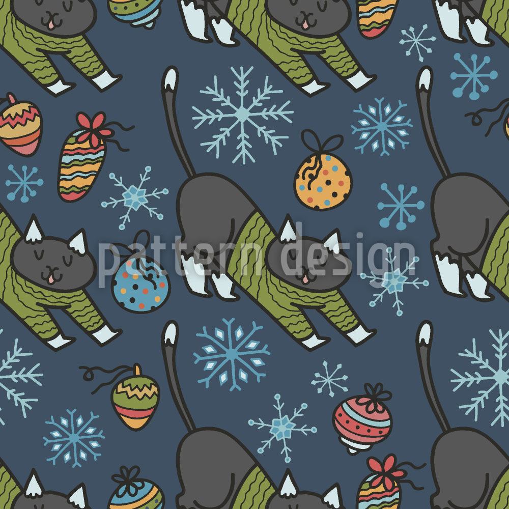 patterned-wallpaper-christmas-cats-in-sweaters