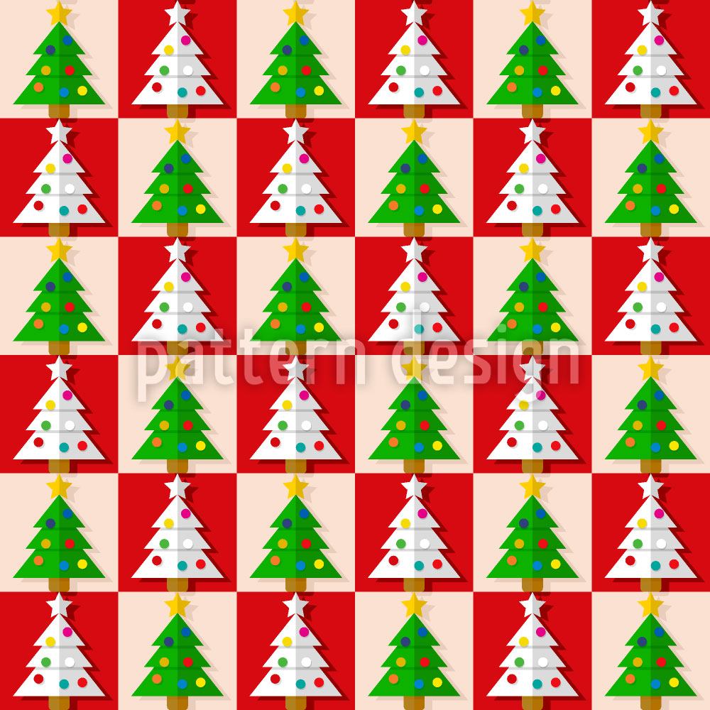 patterned-wallpaper-chess-with-christmas-trees