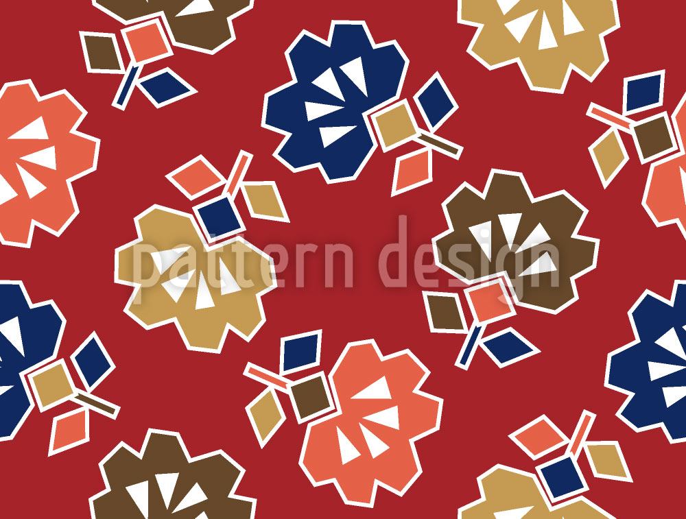 patterned-wallpaper-spiky-red