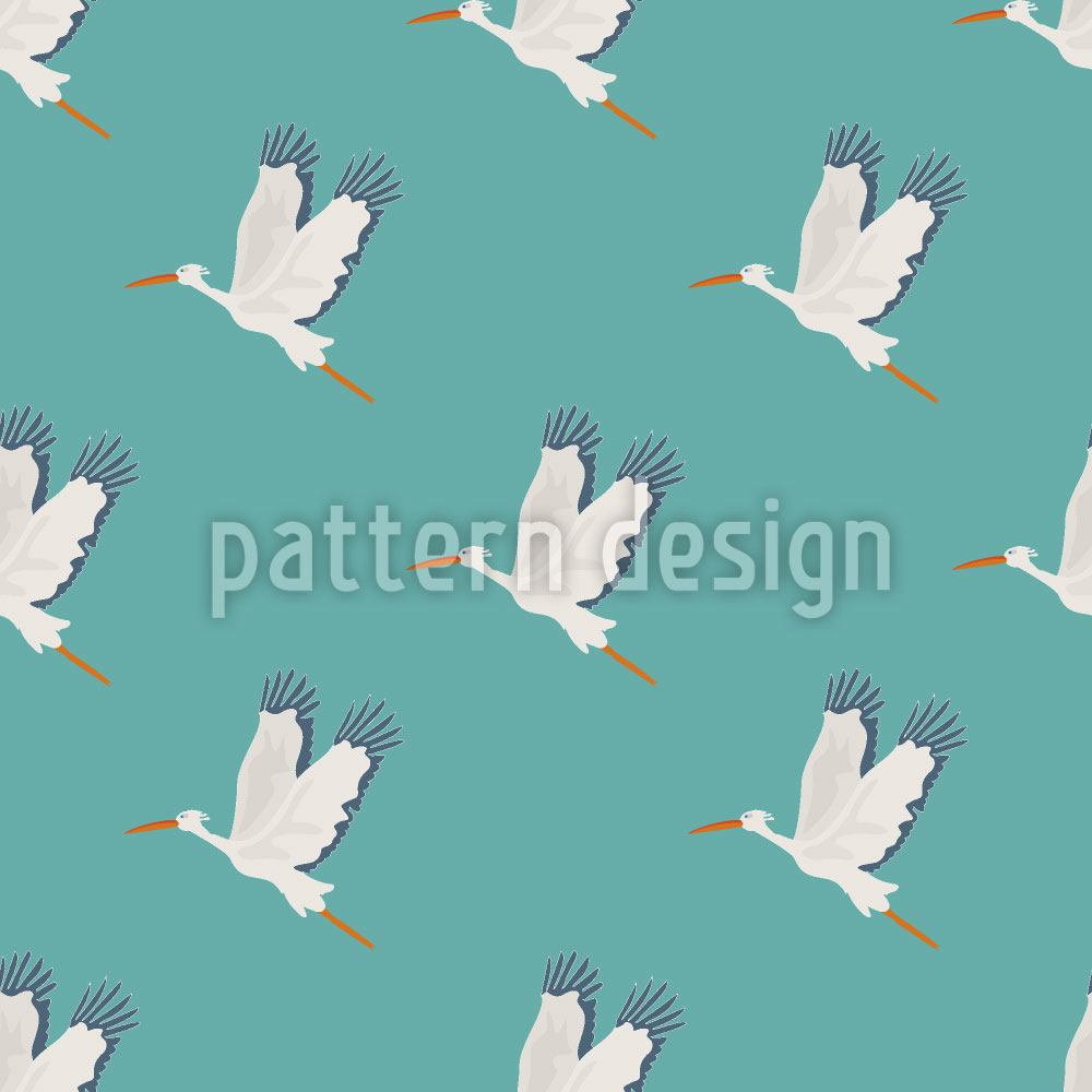 patterned-wallpaper-stork-flight