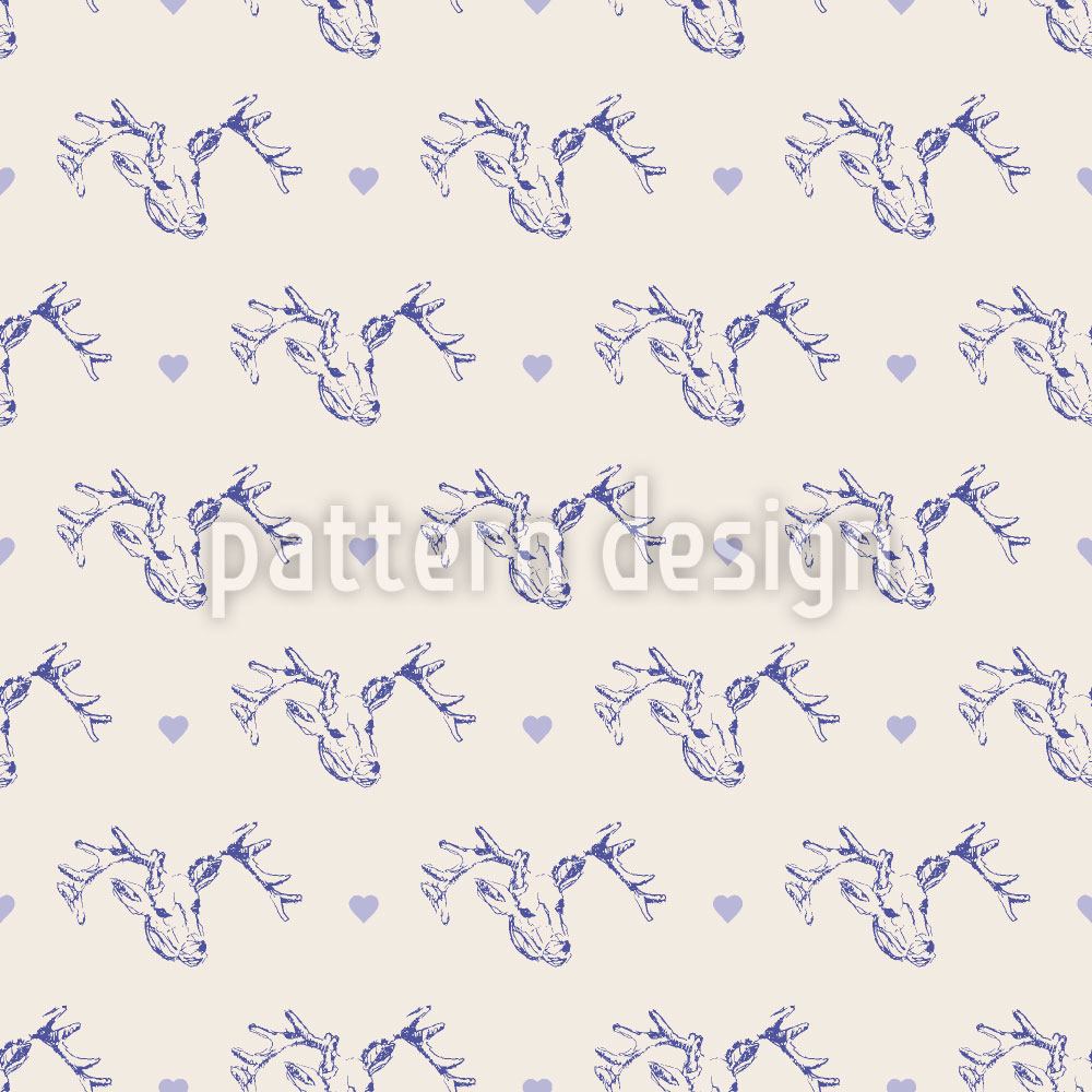 patterned-wallpaper-deer-and-hearts