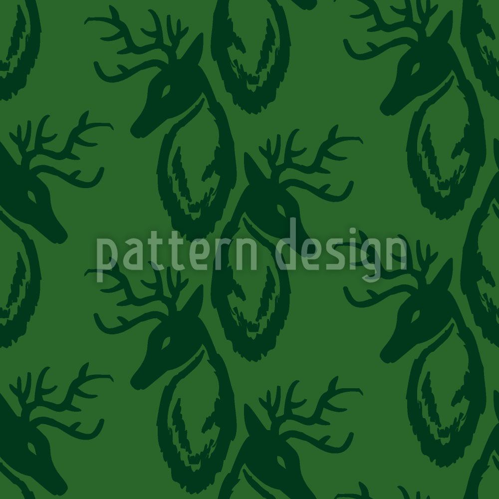 patterned-wallpaper-green-stag