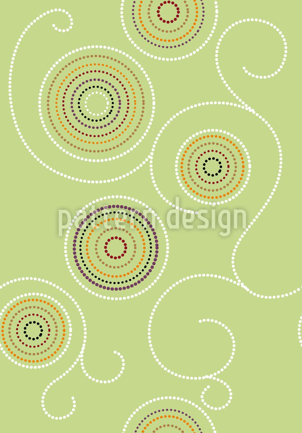 patterned-wallpaper-aboriginal-twirls-green