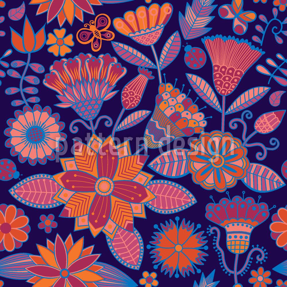 patterned-wallpaper-garden-folklore-at-night