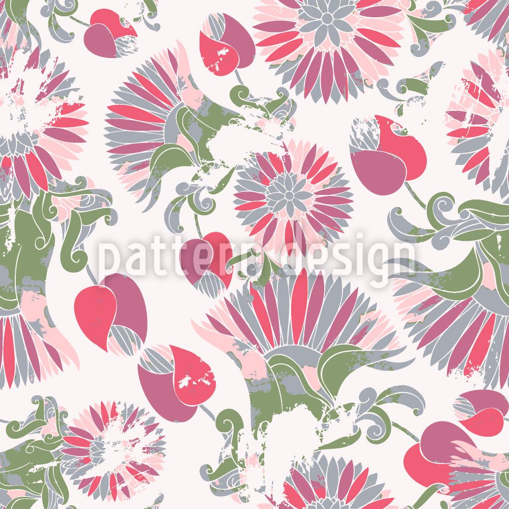 patterned-wallpaper-geometric-summer-flowers