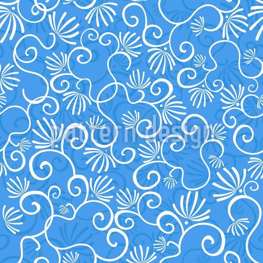 patterned-wallpaper-curlicue-with-flowers