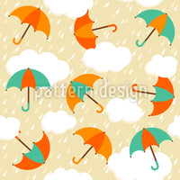 patterned-wallpaper-umbrellas-in-the-evening-rain