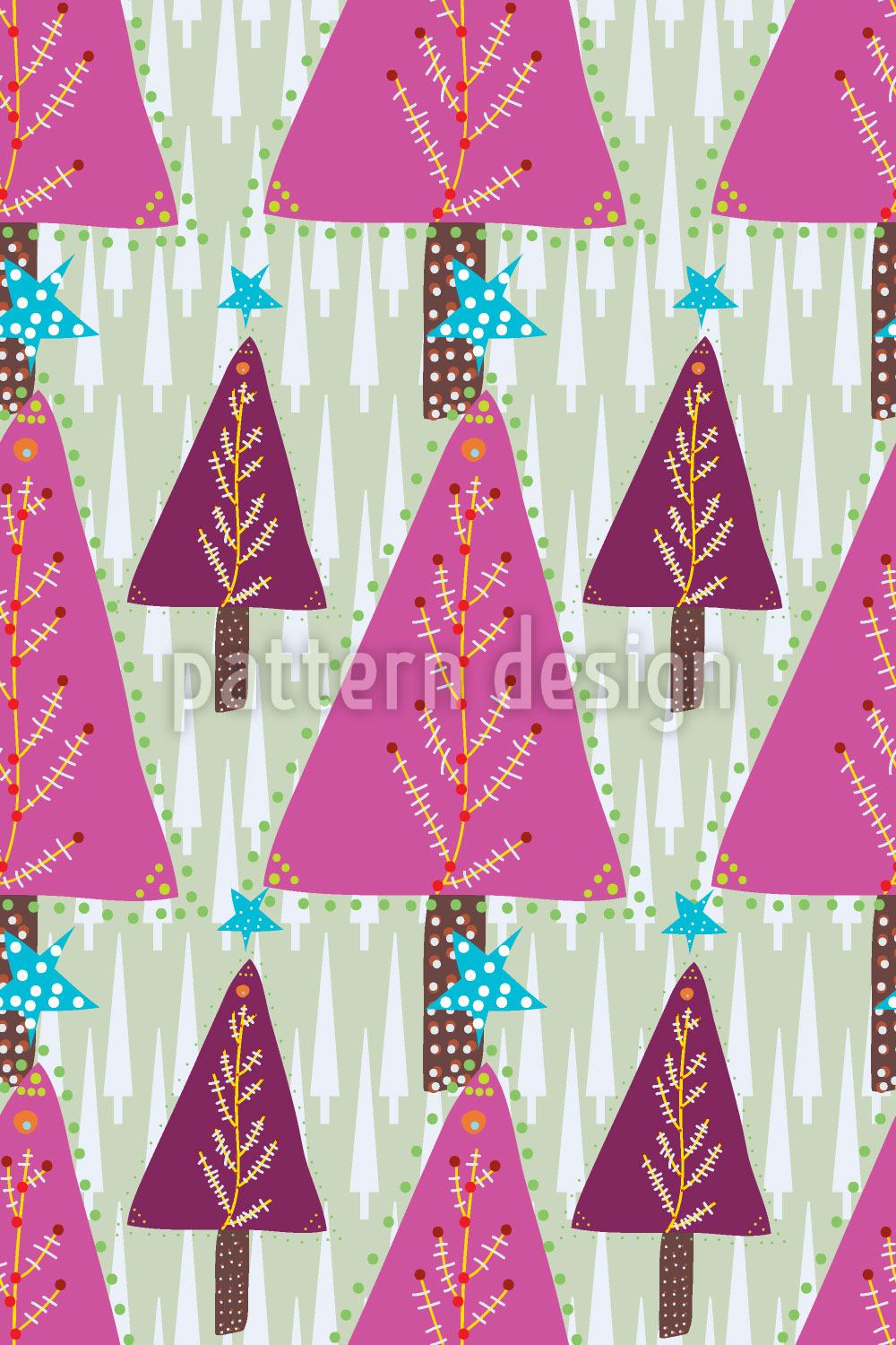 patterned-wallpaper-sweet-christmas-forest