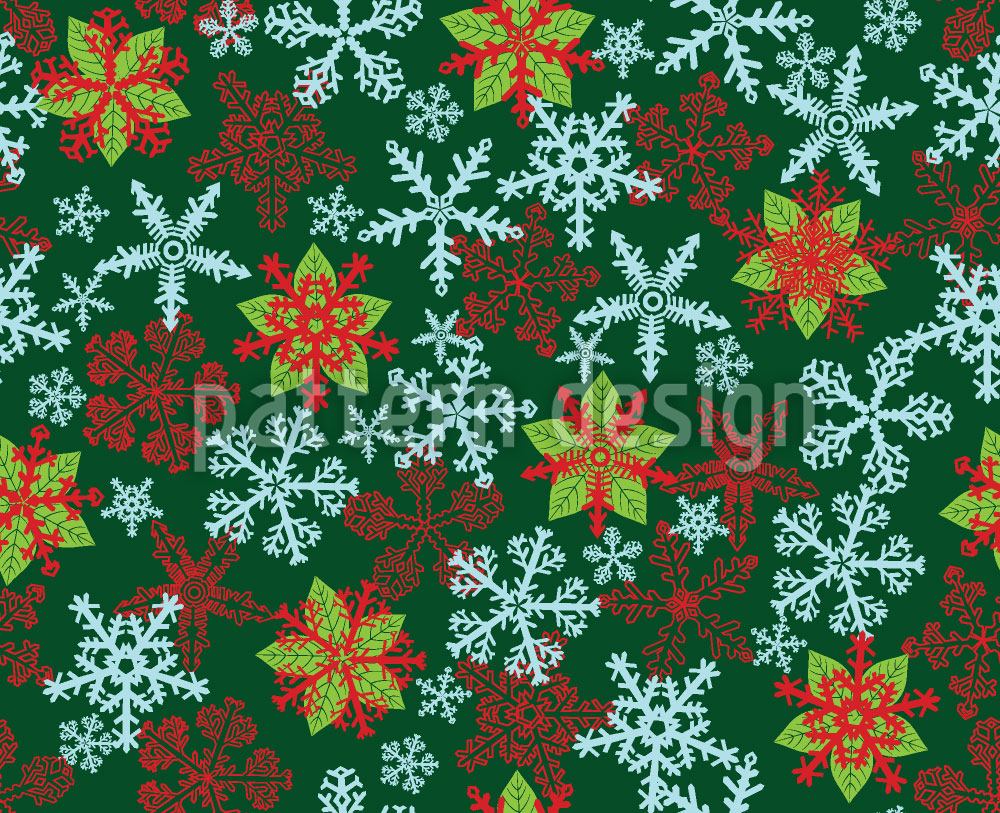 patterned-wallpaper-christmas-crystals-green