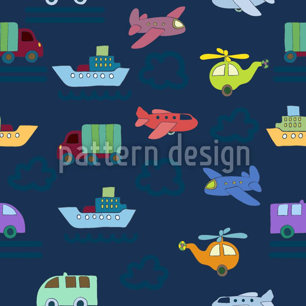 patterned-wallpaper-planes-and-cars