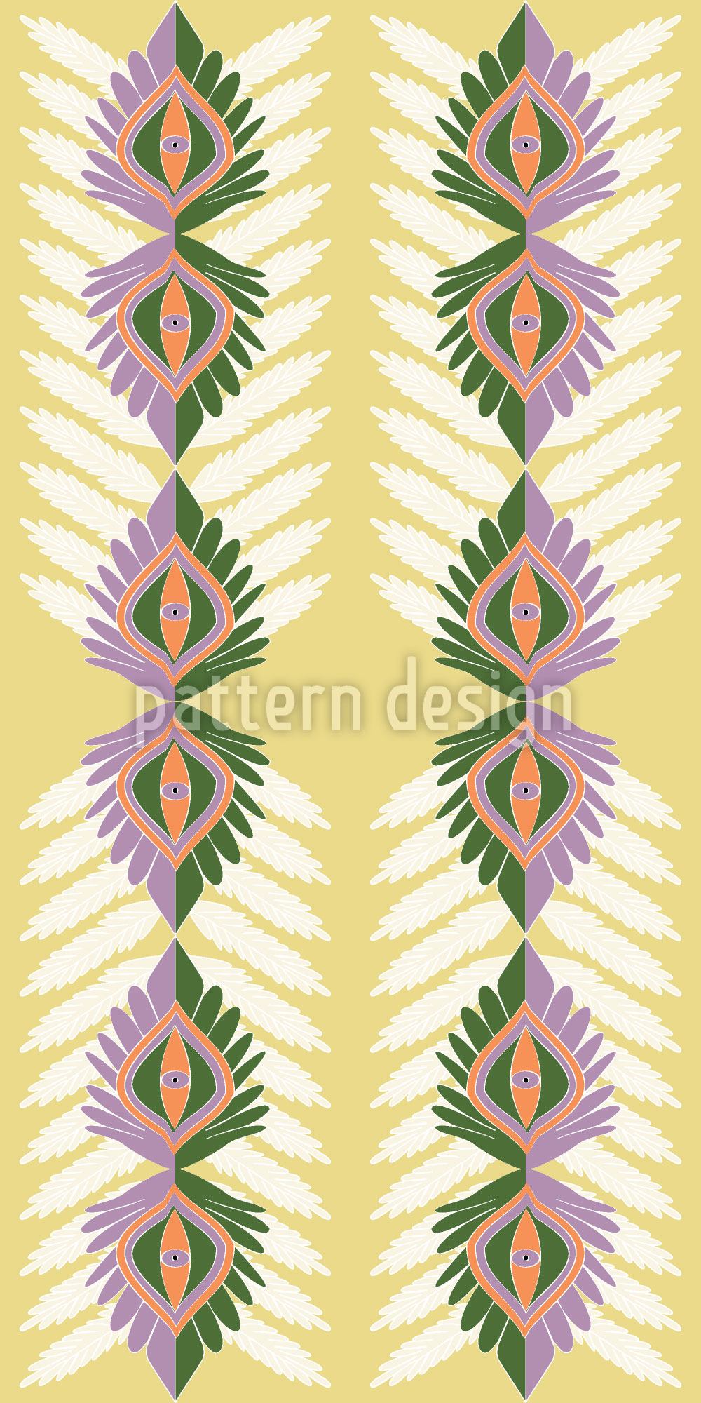 patterned-wallpaper-vertical-ethno-leaves