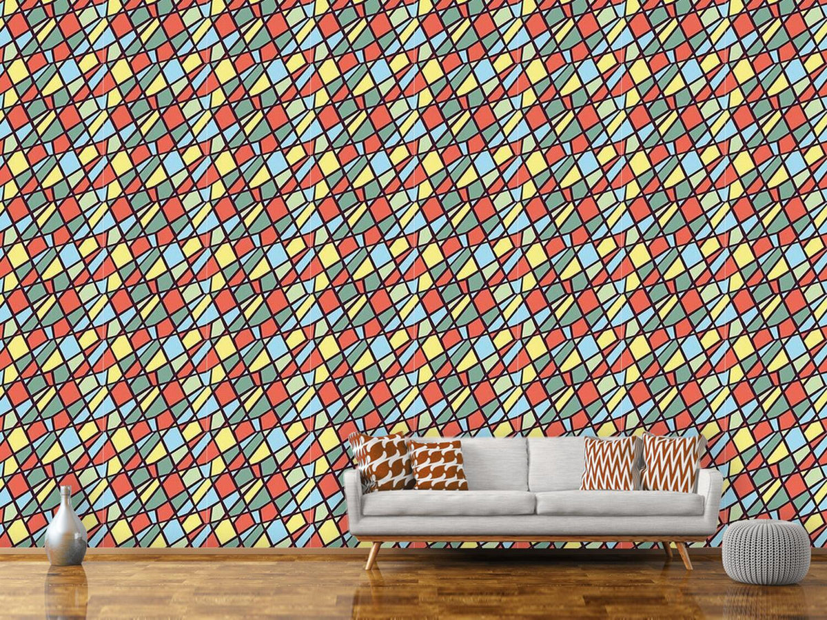 patterned-wallpaper-clown-geometry