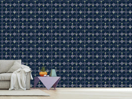 patterned-wallpaper-checkerboard-flowers