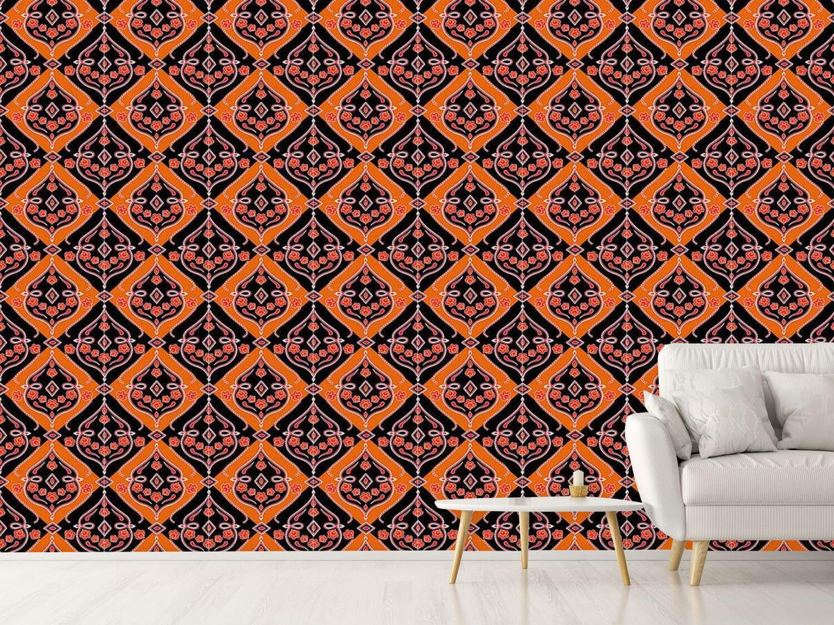 patterned-wallpaper-folkloria-orange