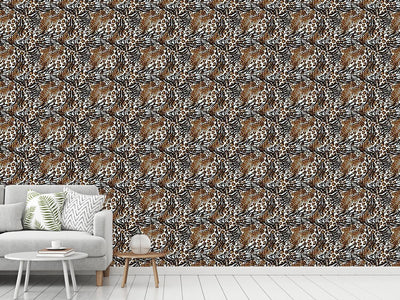 patterned-wallpaper-leopard-hunts-zebra