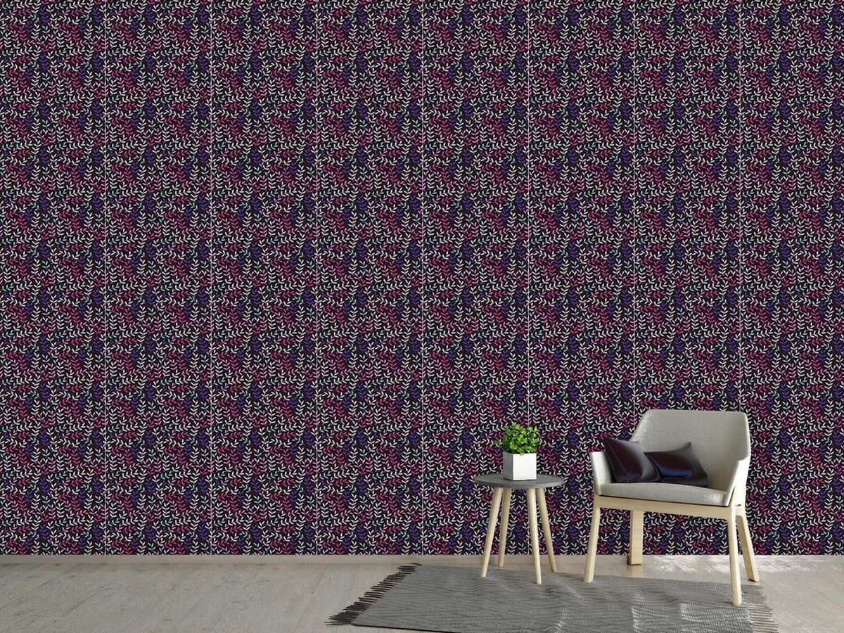 patterned-wallpaper-leaves-bohemian-at-night