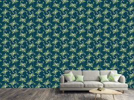 patterned-wallpaper-butterflies-on-foliage