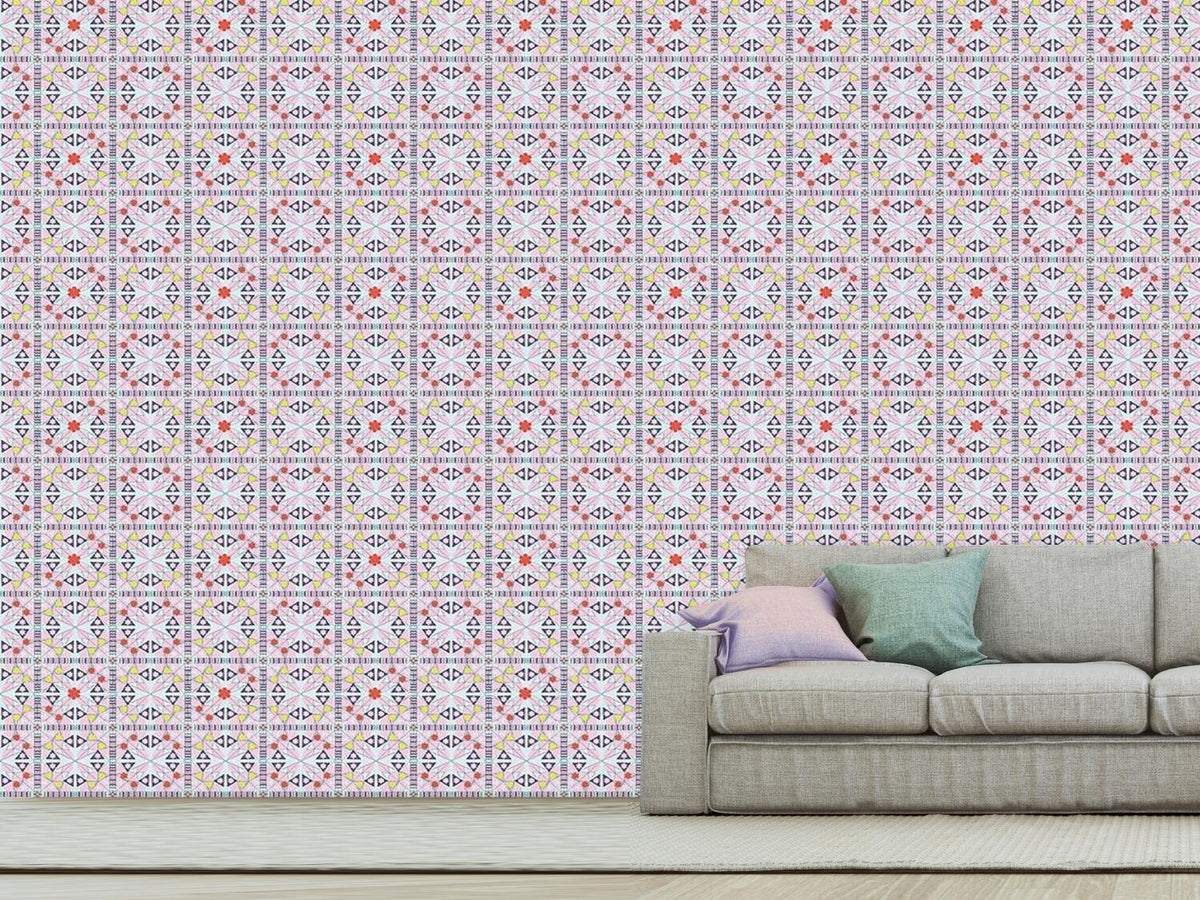 patterned-wallpaper-mosaic-with-flowers