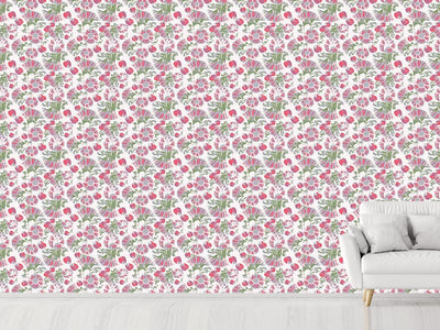 patterned-wallpaper-geometric-summer-flowers