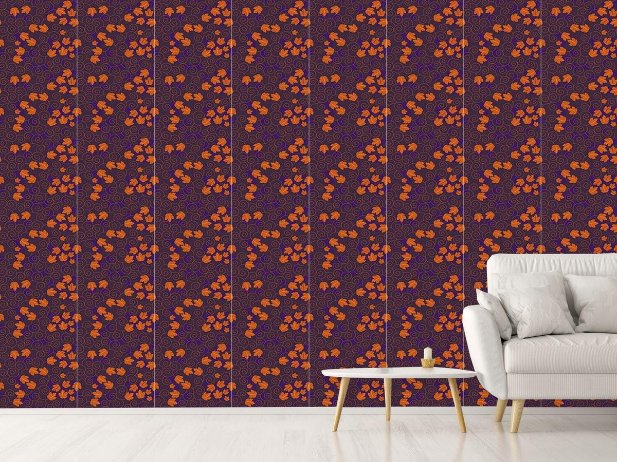 patterned-wallpaper-grape-leaf-royal