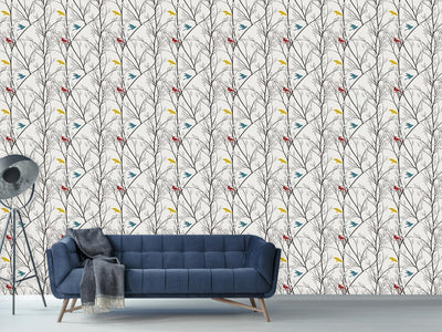 patterned-wallpaper-the-birds-of-the-forest