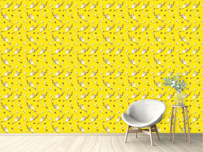 patterned-wallpaper-lovebirds-yellow