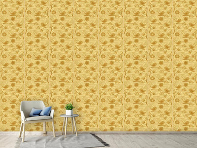 patterned-wallpaper-golden-birdsong