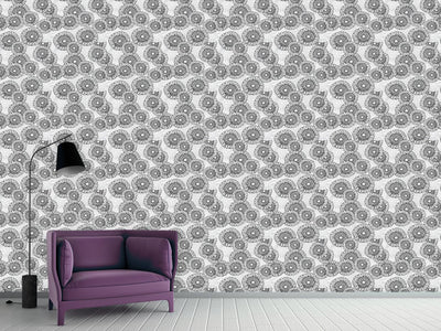 patterned-wallpaper-sun-flowers-grey