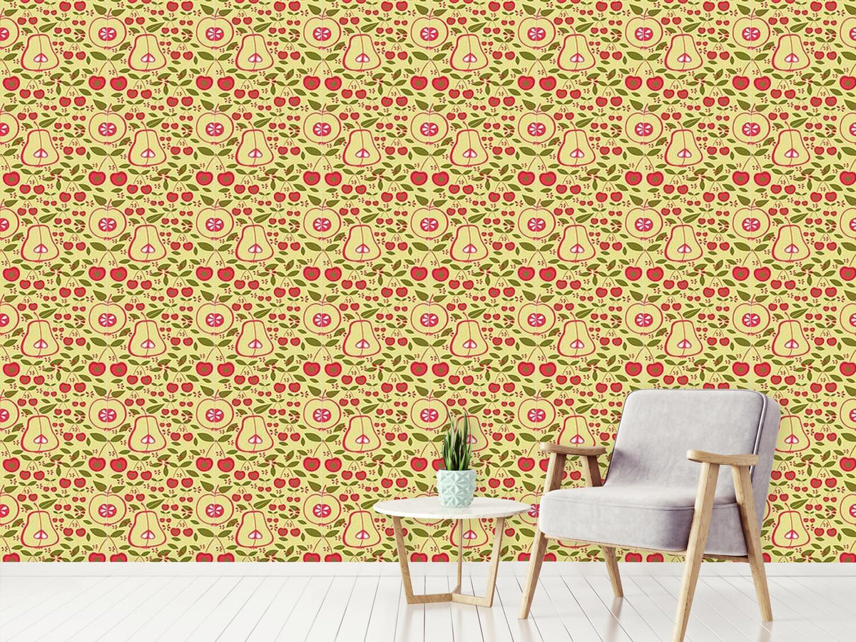 patterned-wallpaper-fruit-garden-beige