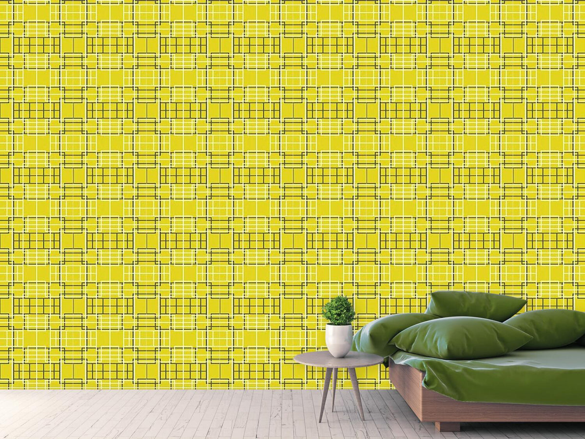 patterned-wallpaper-asian-lattice-yellow