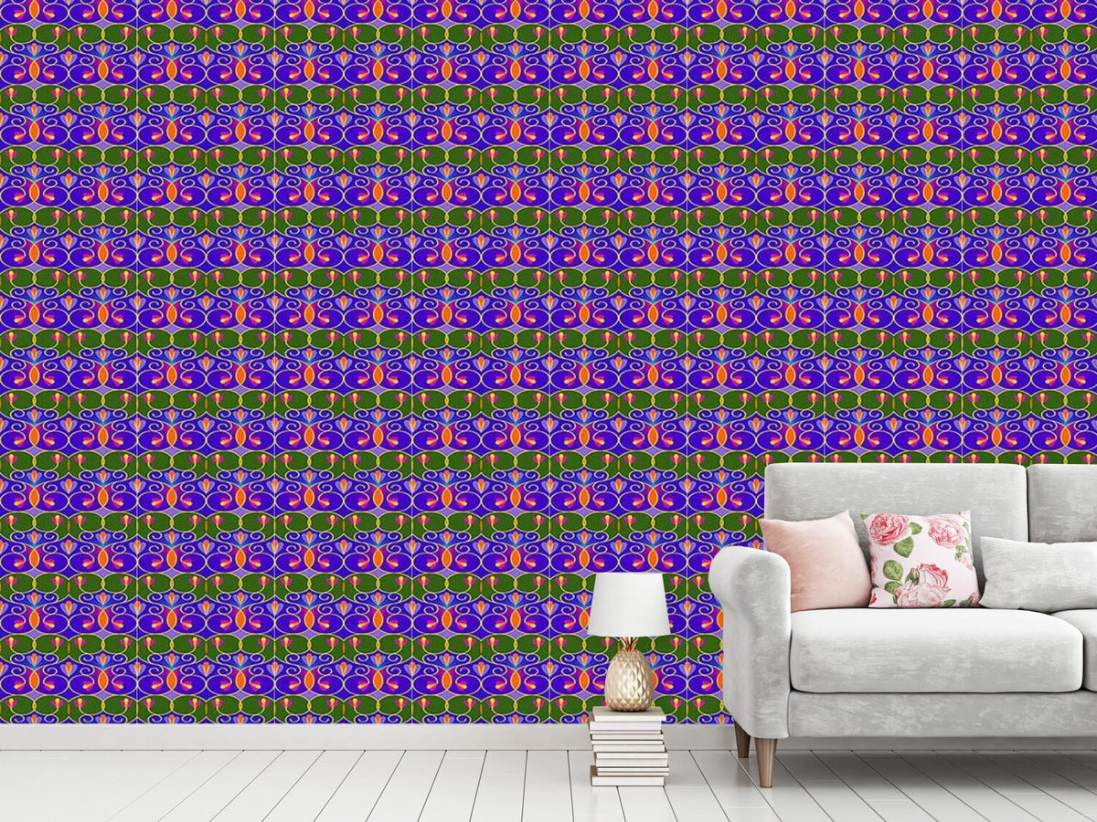 patterned-wallpaper-swirls-and-trellis