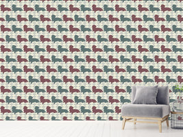 patterned-wallpaper-dachshund-check-mate