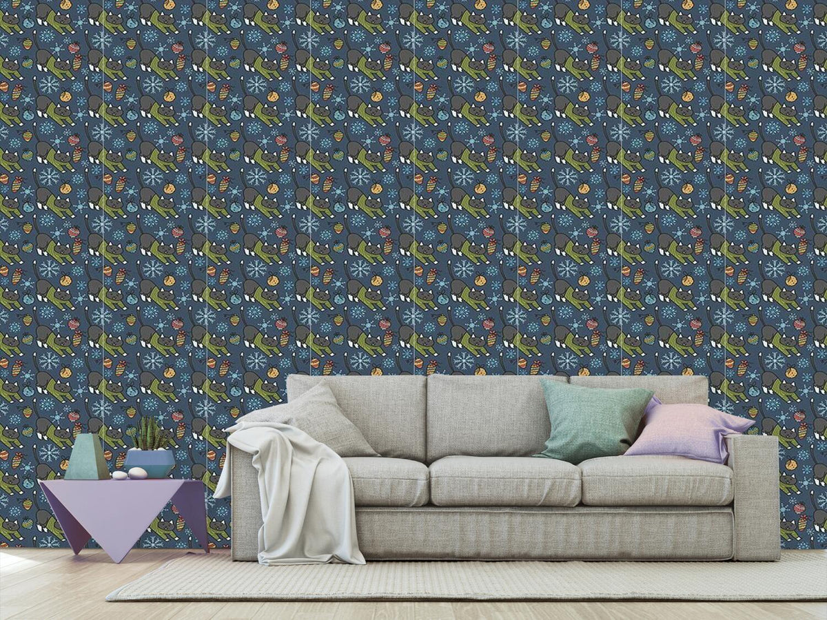 patterned-wallpaper-christmas-cats-in-sweaters