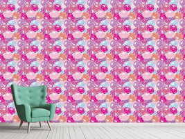 patterned-wallpaper-rose-bouquets