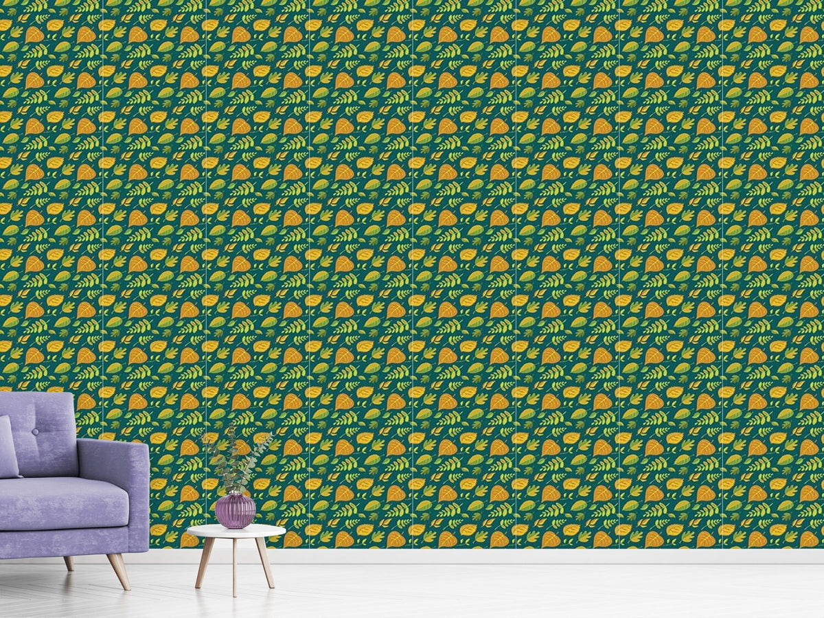 patterned-wallpaper-stylized-leaves