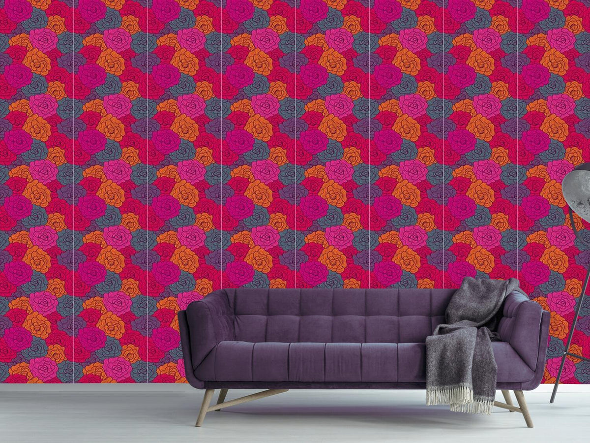 patterned-wallpaper-crochet-roses