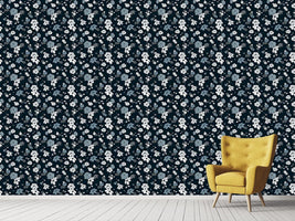 patterned-wallpaper-blue-flower-rain