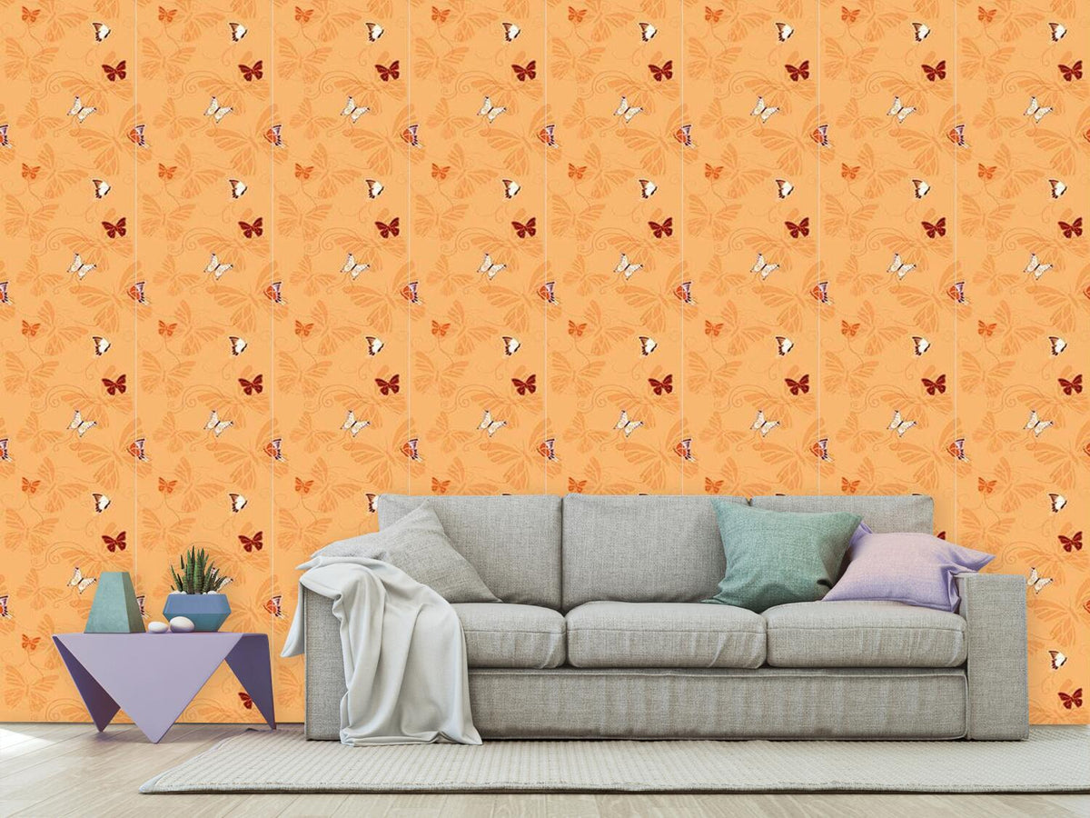 patterned-wallpaper-butterflies-orange