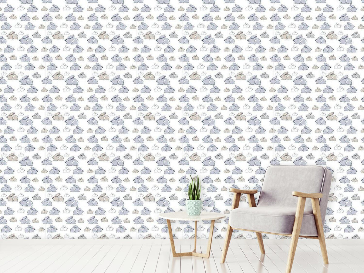 patterned-wallpaper-rabbit-family