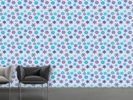 patterned-wallpaper-snowflake-silhouettes